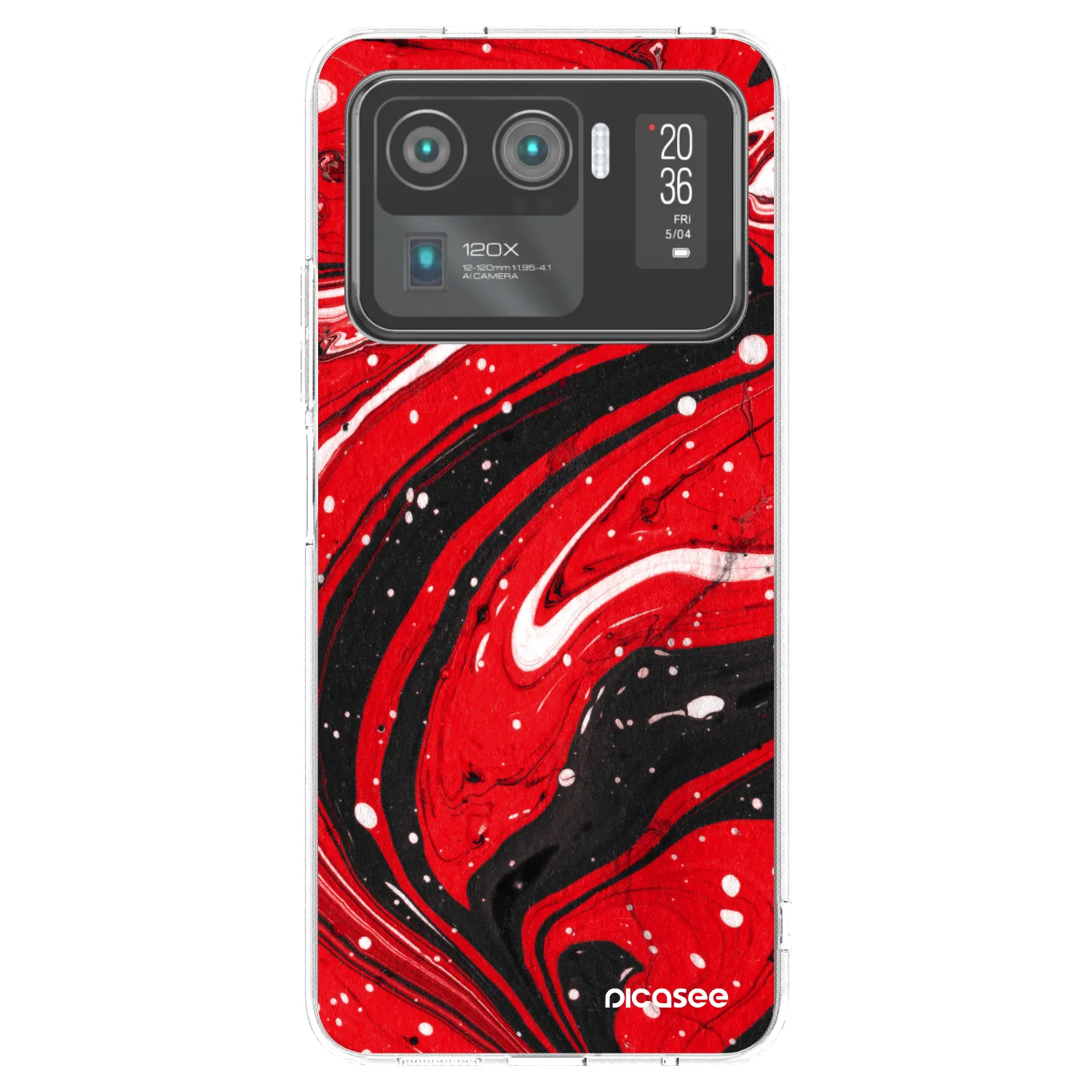 Picasee husă transparentă din silicon pentru Xiaomi Mi 11 Ultra - Red black