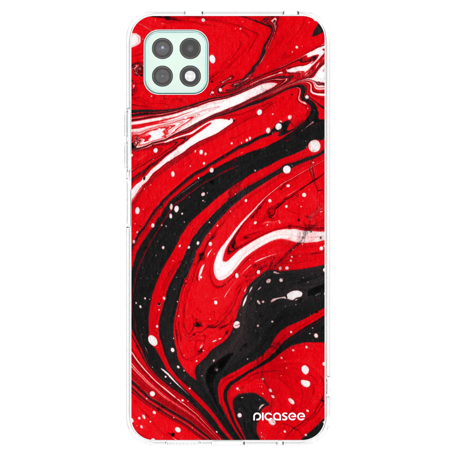 Picasee husă transparentă din silicon pentru Samsung Galaxy A22 A226B 5G - Red black