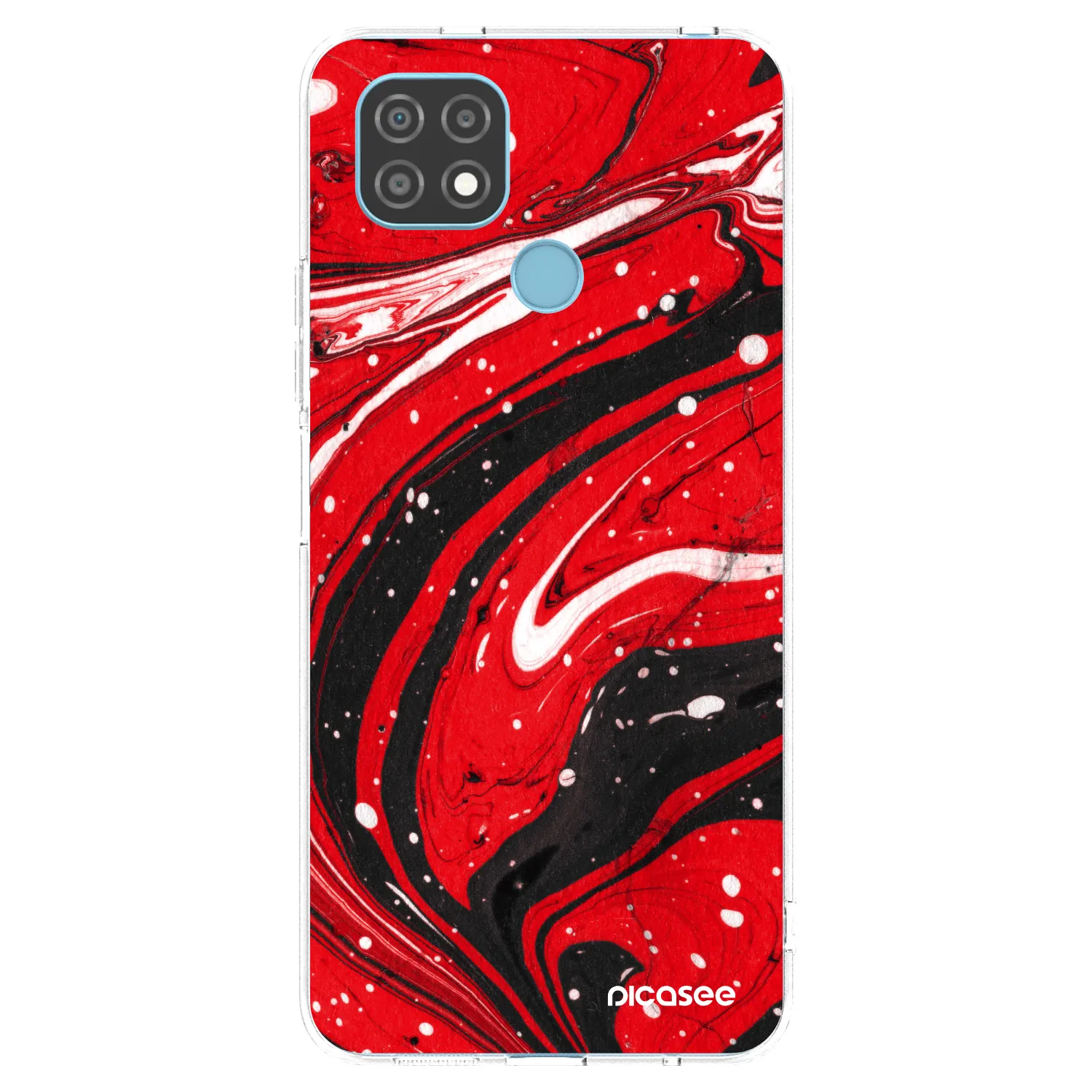 Picasee husă transparentă din silicon pentru Realme C21 - Red black
