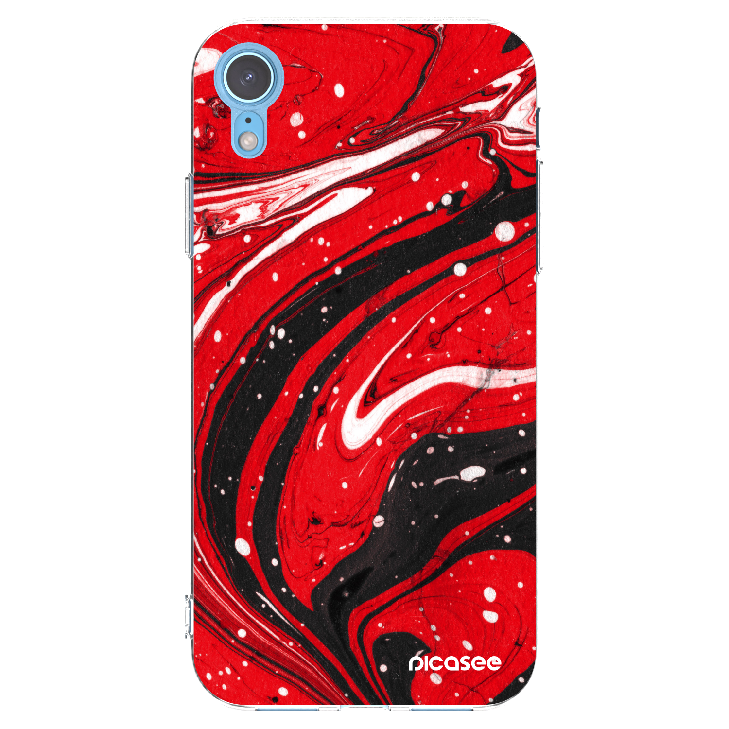 Picasee husă transparentă din silicon pentru Apple iPhone XR - Red black