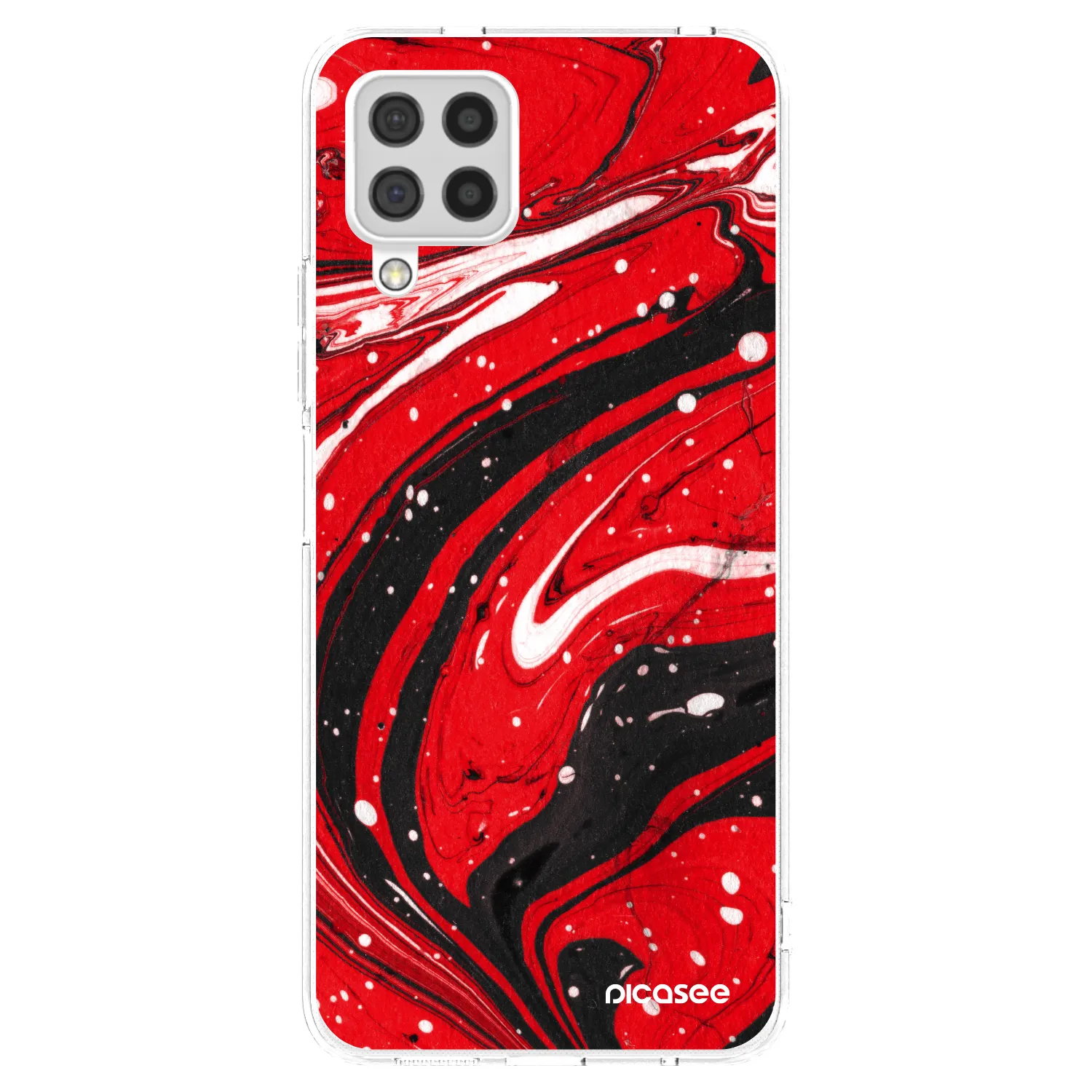 Picasee husă transparentă din silicon pentru Samsung Galaxy A22 A225F 4G - Red black