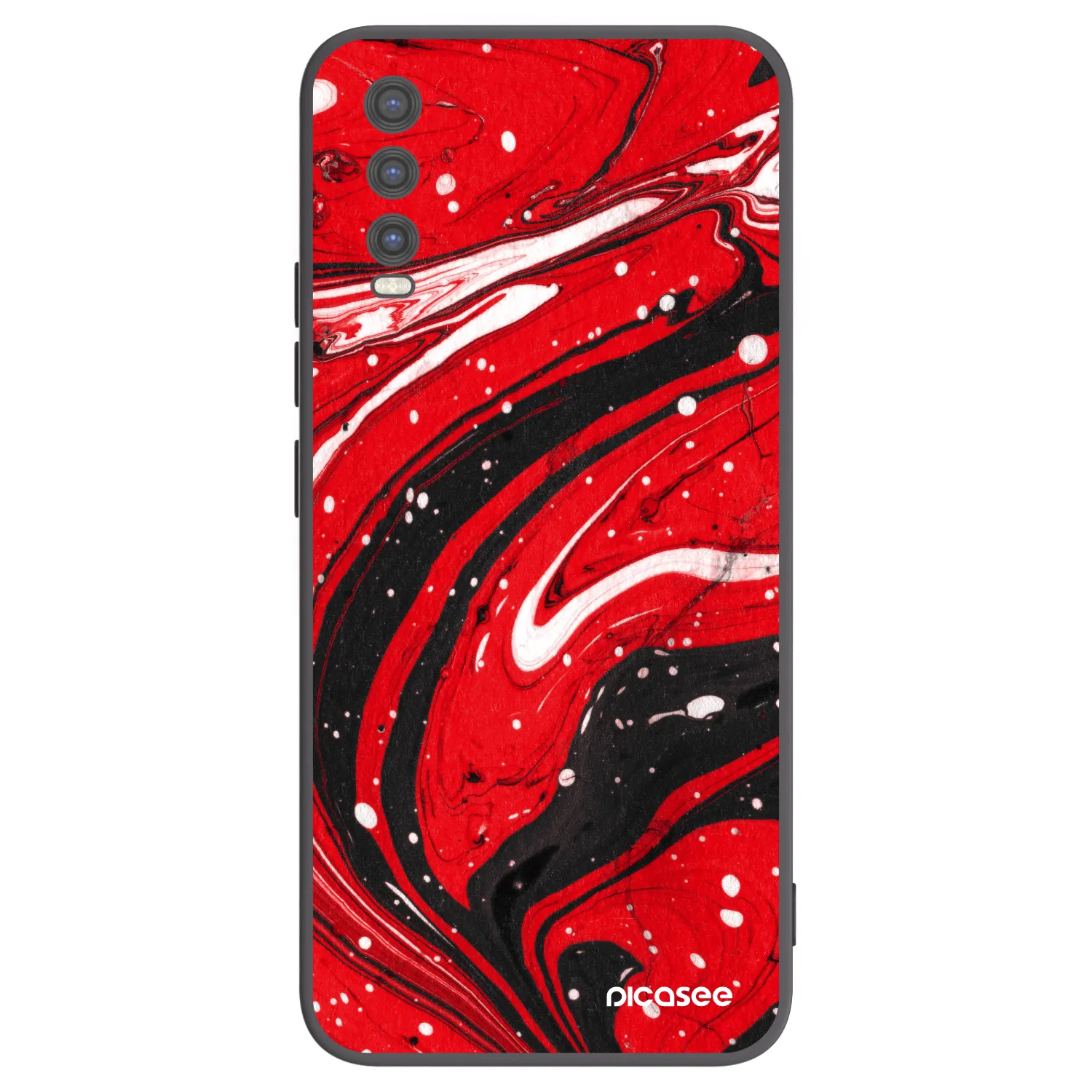 Picasee husă neagră din silicon pentru Vivo Y20s - Red black