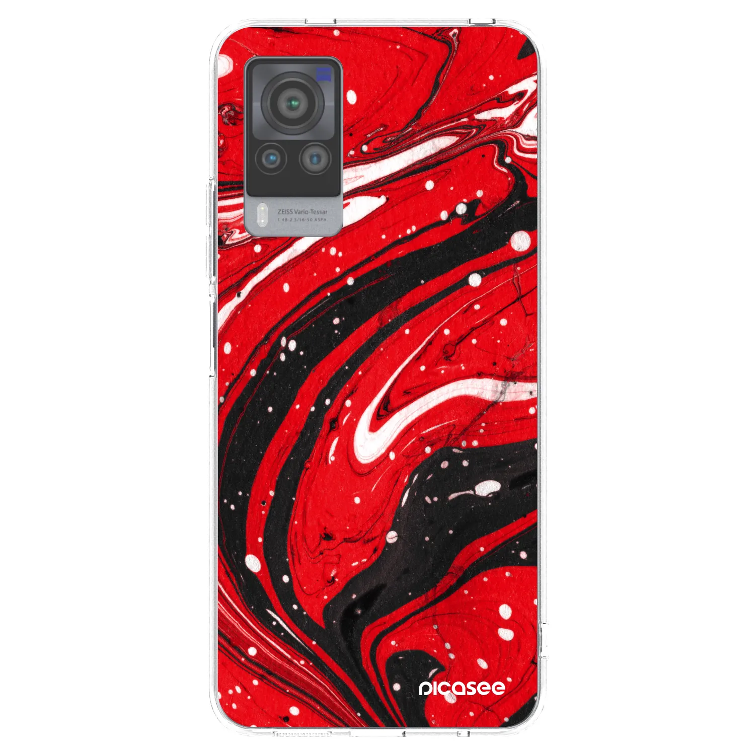 Picasee husă transparentă din silicon pentru Vivo X60 Pro 5G - Red black