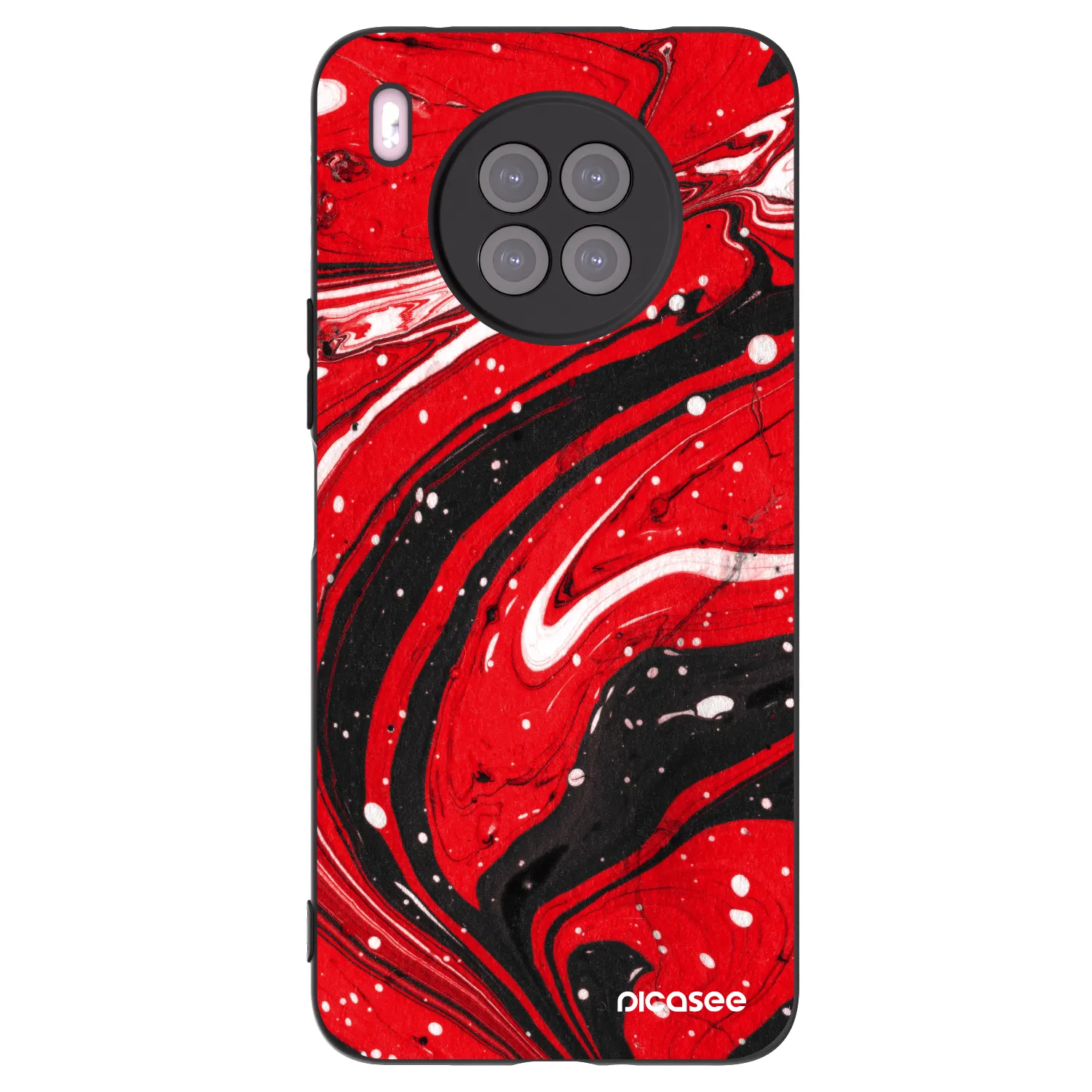 Picasee husă neagră din silicon pentru Huawei Nova 8i - Red black