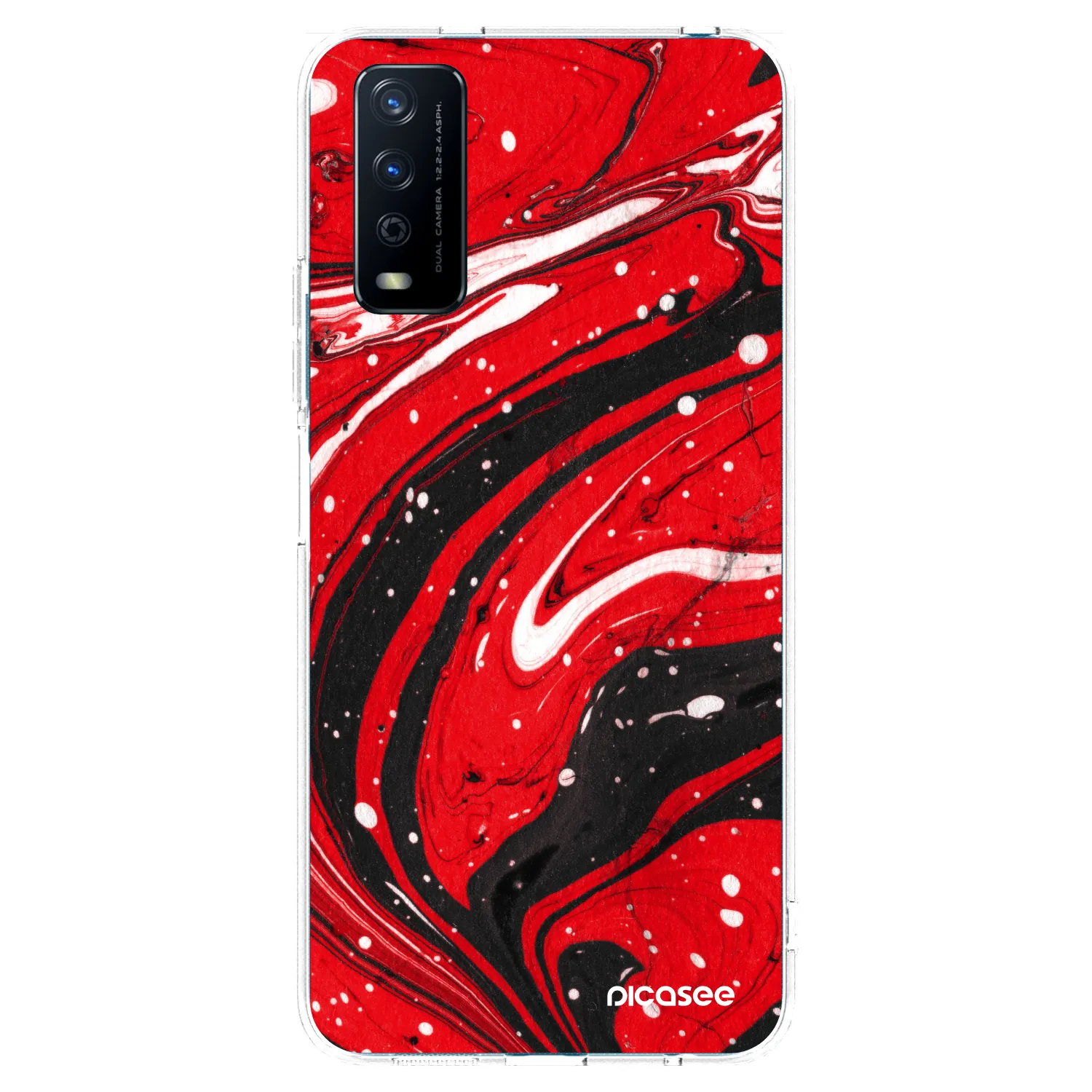 Picasee husă transparentă din silicon pentru Vivo Y11s - Red black