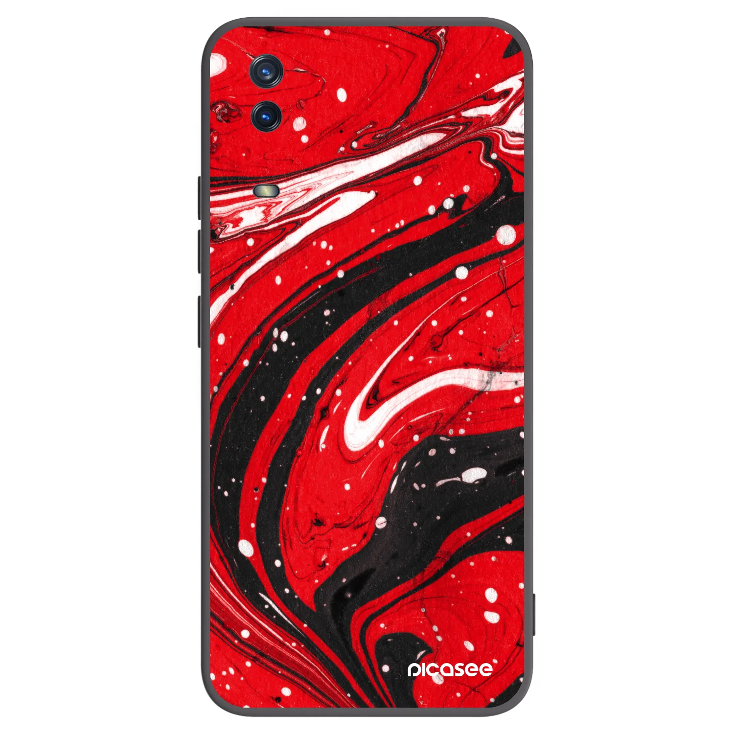 Picasee husă neagră din silicon pentru Vivo Y11s - Red black