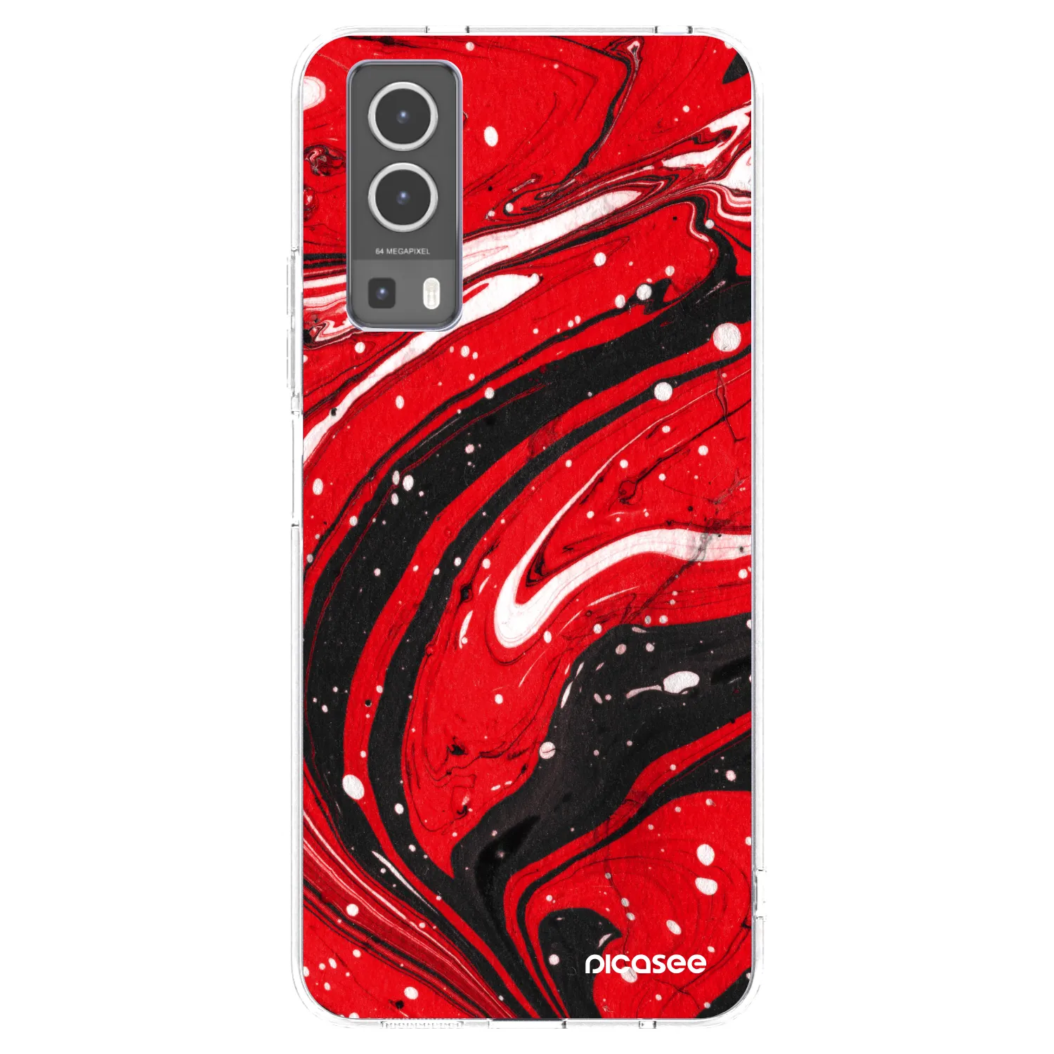 Picasee husă transparentă din silicon pentru Vivo Y72 5G - Red black