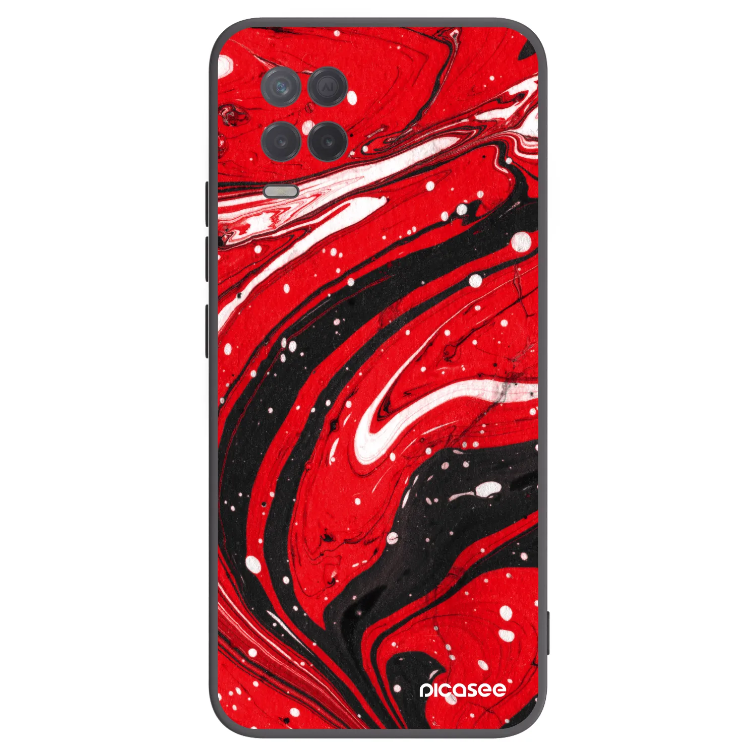 Picasee husă neagră din silicon pentru Realme 8 5G - Red black