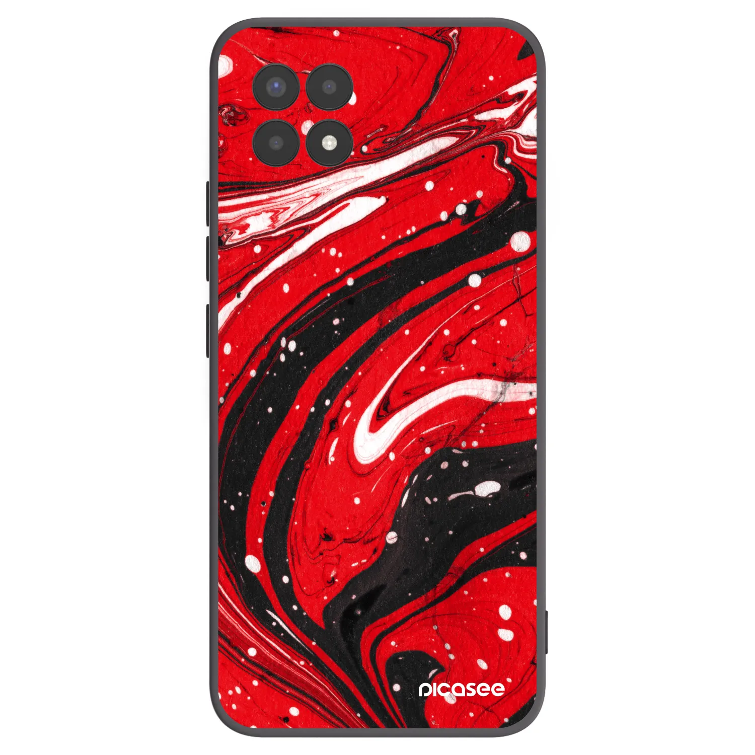 Picasee husă neagră din silicon pentru Realme 8i - Red black