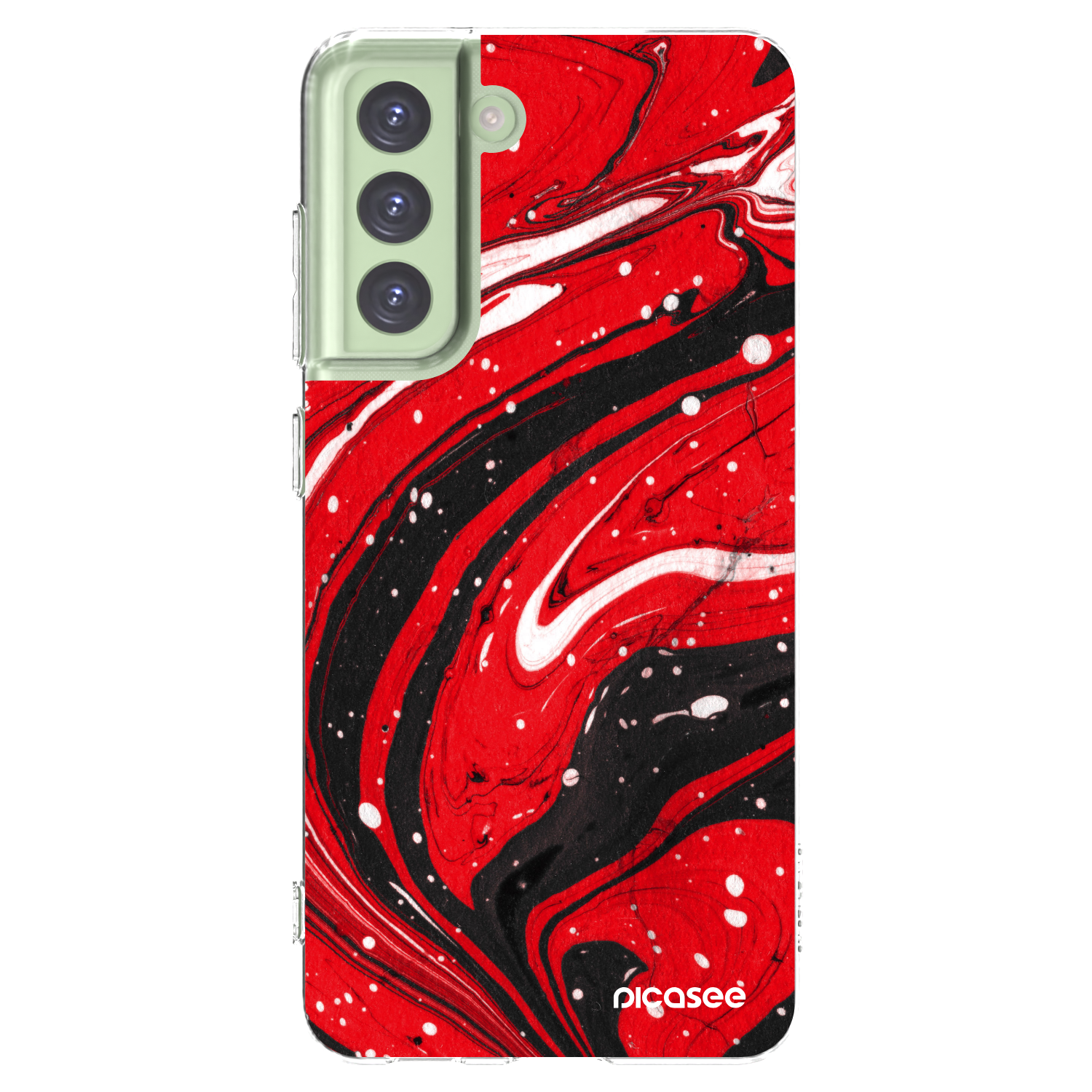 Picasee husă transparentă din silicon pentru Samsung Galaxy S21 FE 5G - Red black