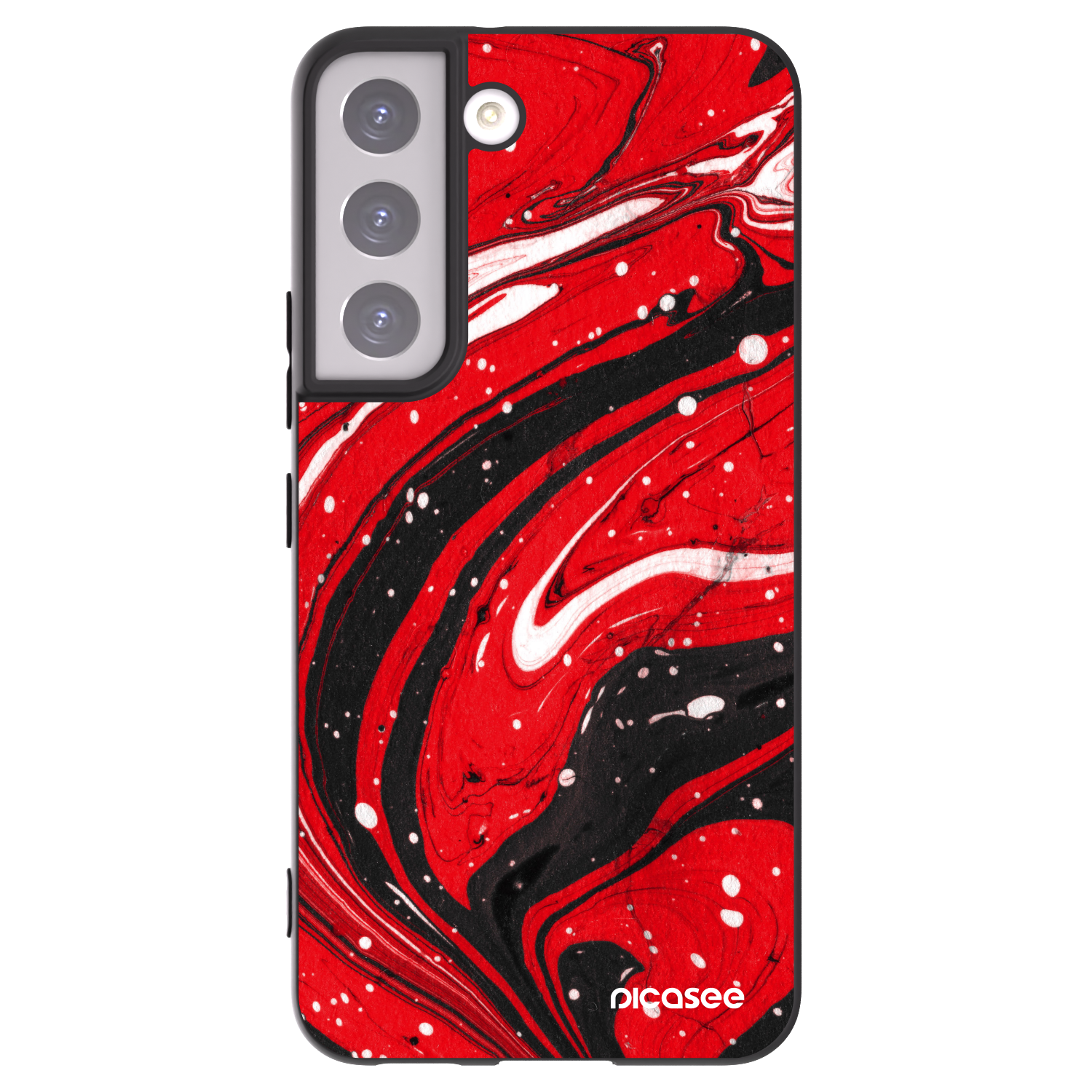 Picasee husă neagră din silicon pentru Samsung Galaxy S22 5G - Red black