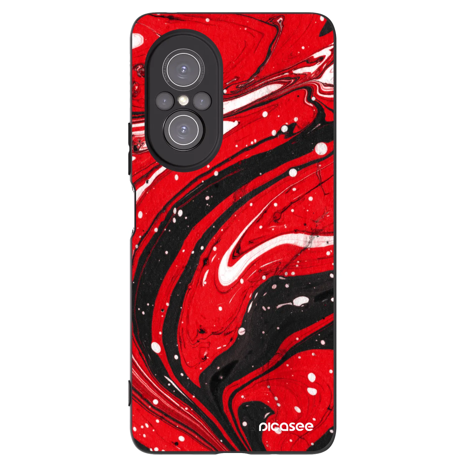 Picasee husă neagră din silicon pentru Huawei Nova 9 SE - Red black