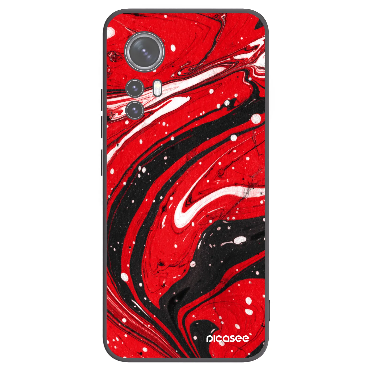 Picasee husă neagră din silicon pentru Xiaomi 12 - Red black