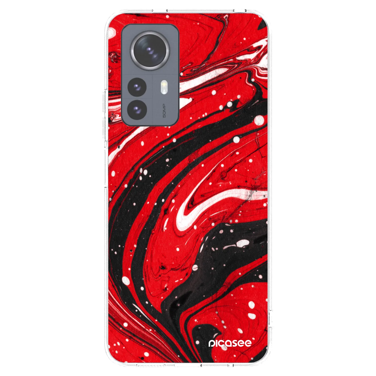 Picasee husă transparentă din silicon pentru Xiaomi 12 Pro - Red black