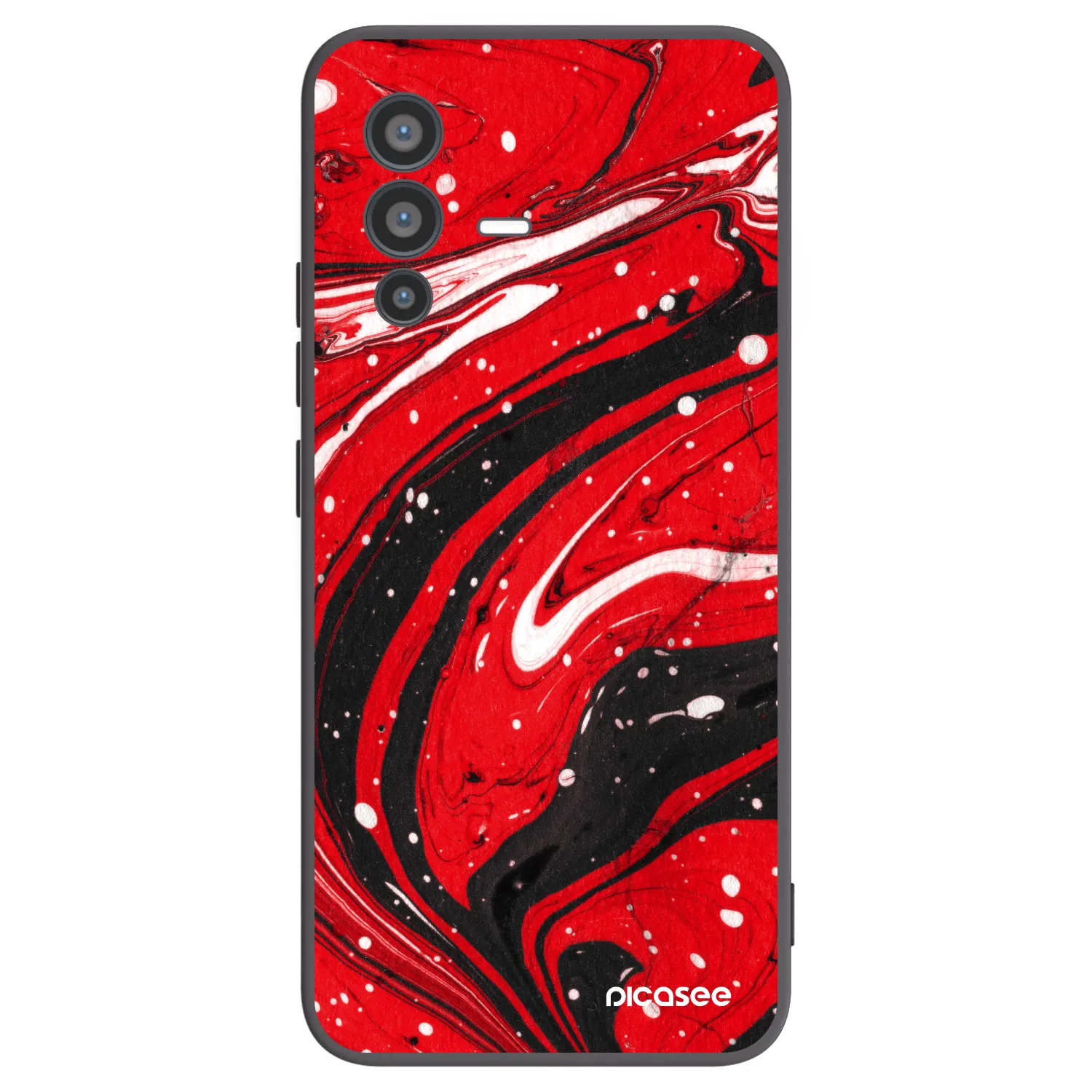 Picasee husă neagră din silicon pentru Vivo V23 5G - Red black