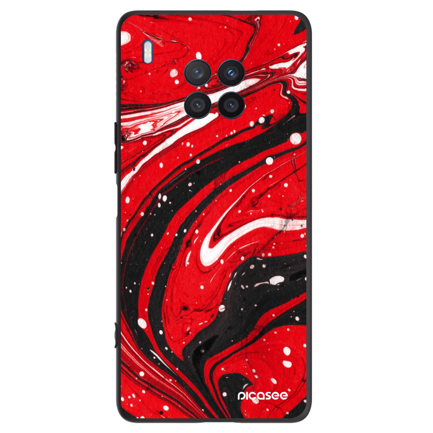 Picasee husă neagră din silicon pentru Honor 50 Lite - Red black