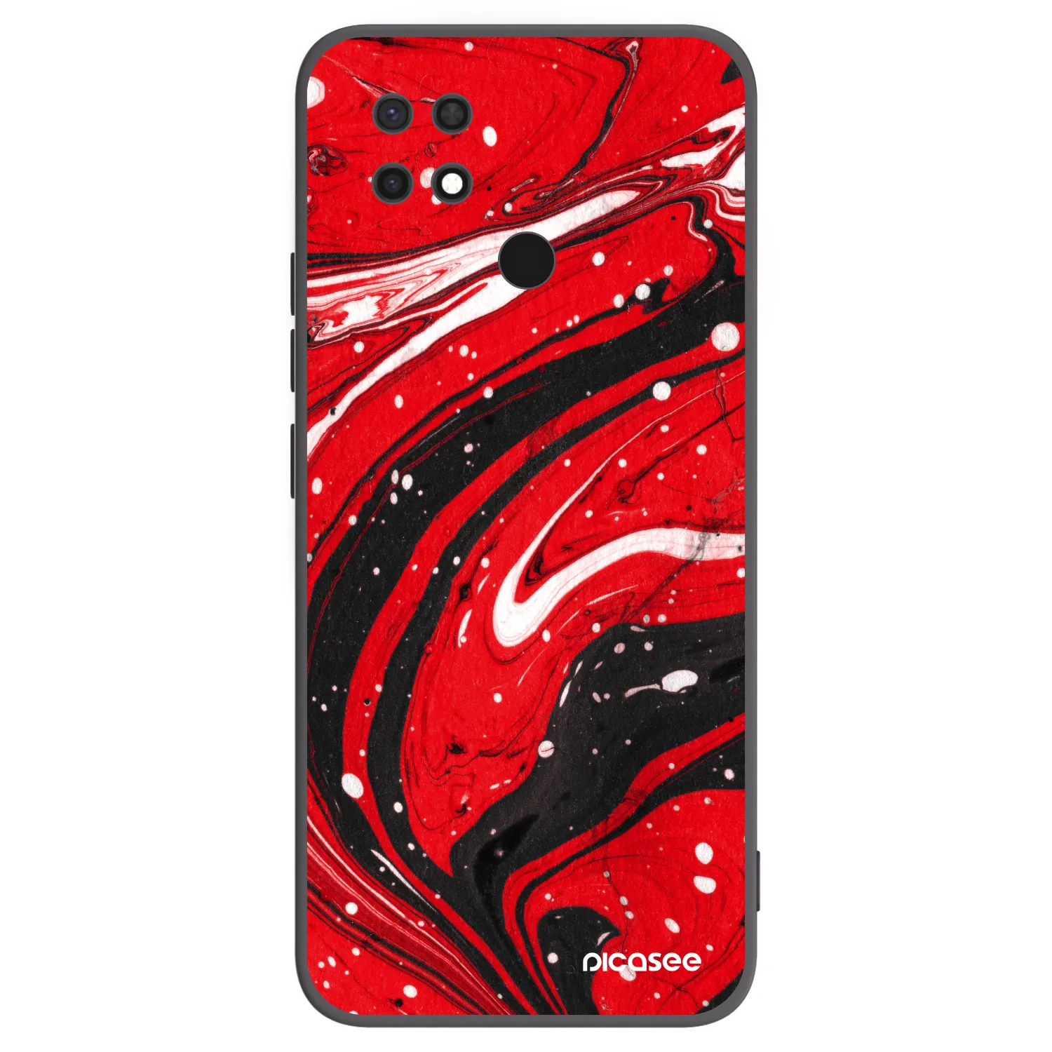 Picasee husă neagră din silicon pentru Xiaomi Redmi 10C - Red black
