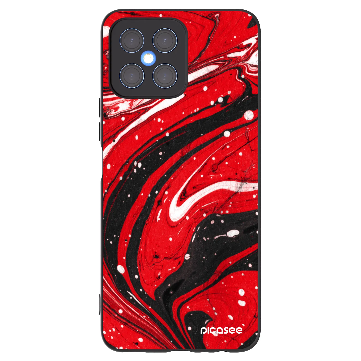 Picasee husă neagră din silicon pentru Honor X8 4G - Red black