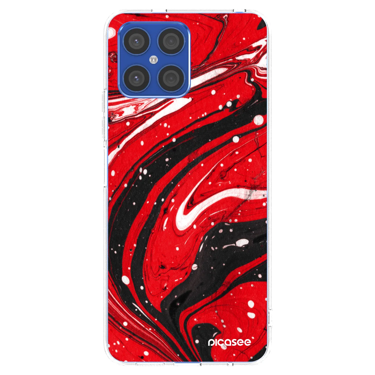 Picasee husă transparentă din silicon pentru Honor X8 4G - Red black