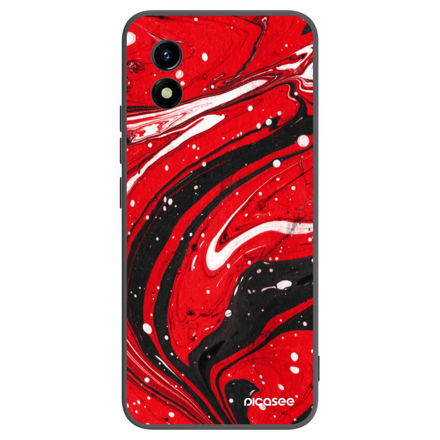 Picasee husă neagră din silicon pentru Vivo Y01 - Red black