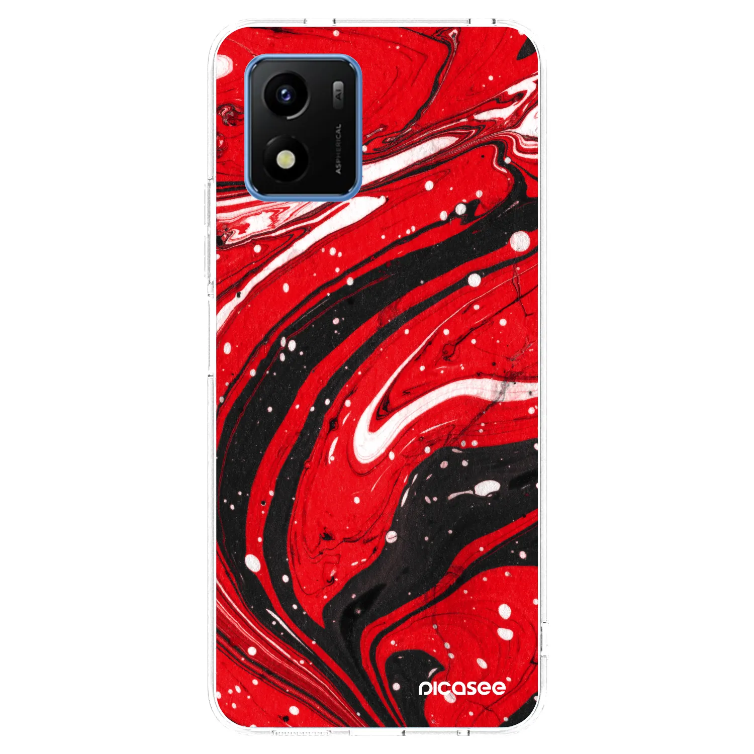 Picasee husă transparentă din silicon pentru Vivo Y01 - Red black