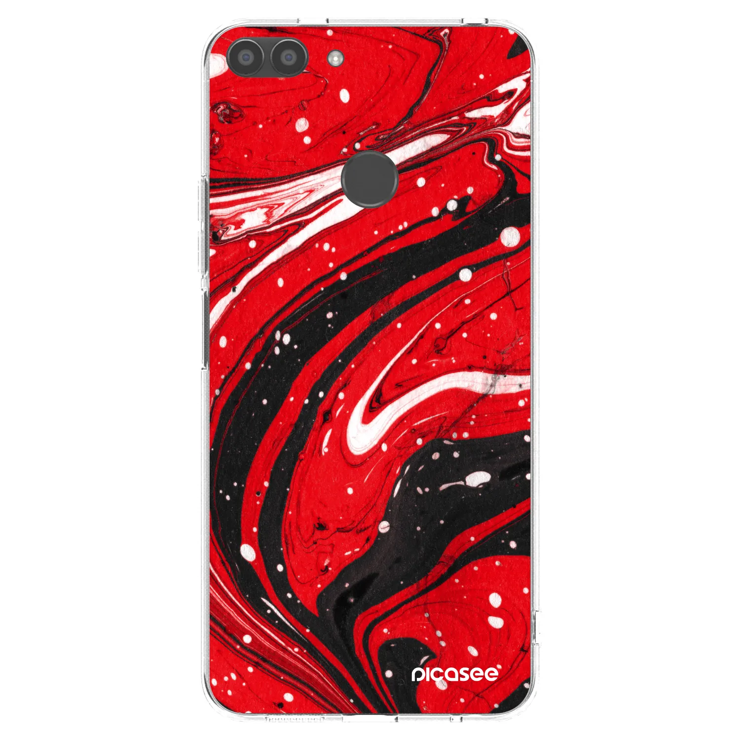 Picasee husă transparentă din silicon pentru Huawei P Smart - Red black
