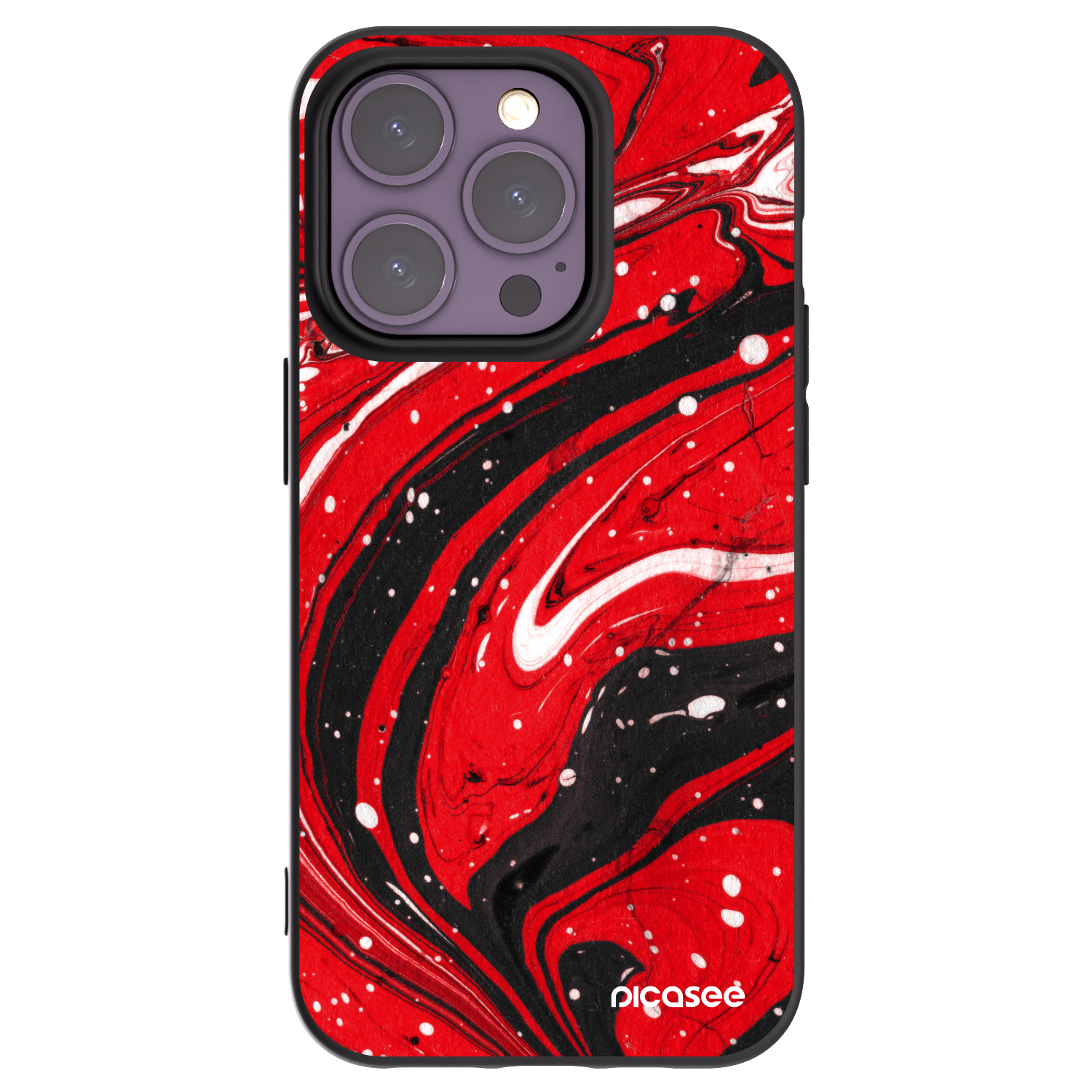 Picasee husă neagră din silicon pentru Apple iPhone 14 Pro - Red black