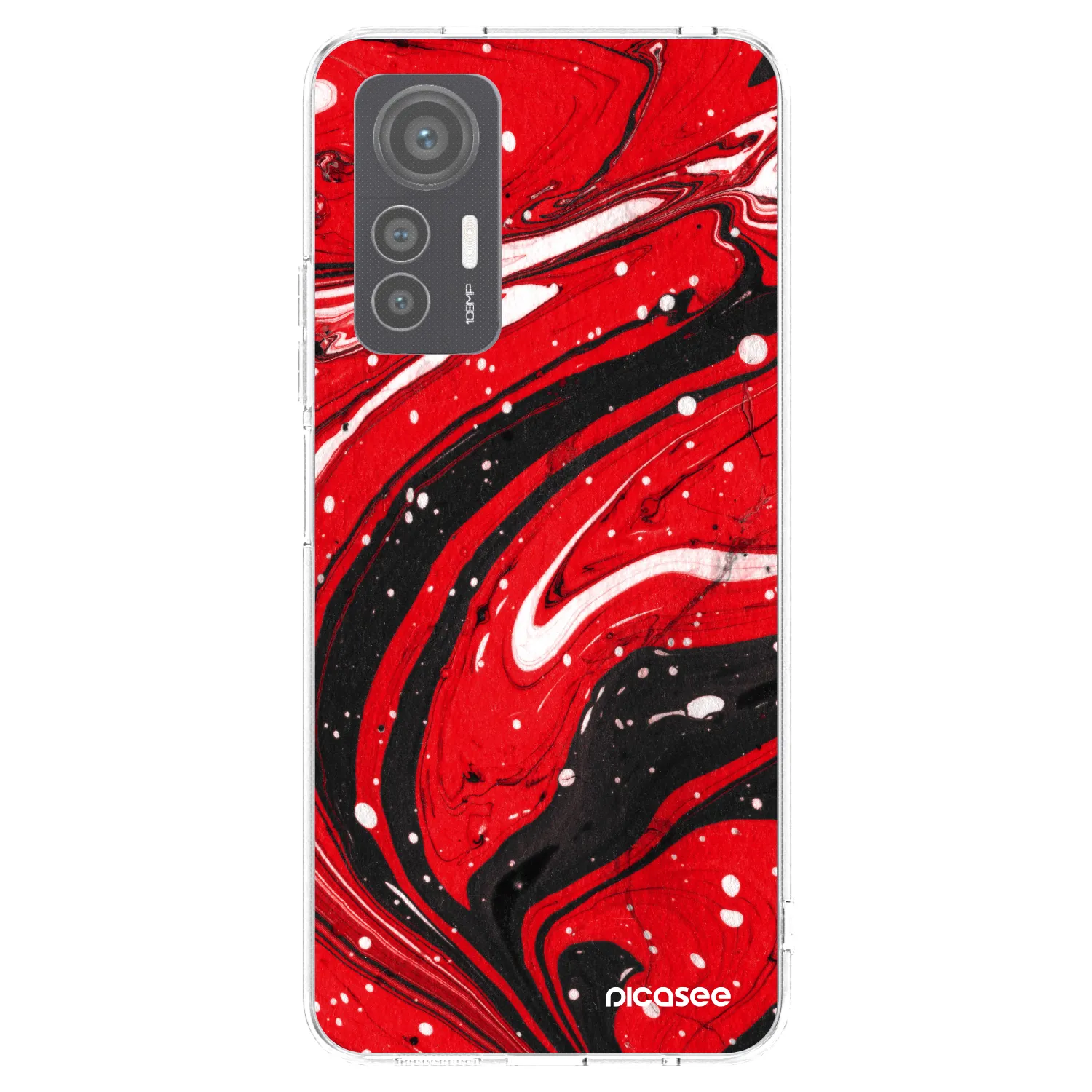 Picasee husă transparentă din silicon pentru Xiaomi 12 Lite - Red black