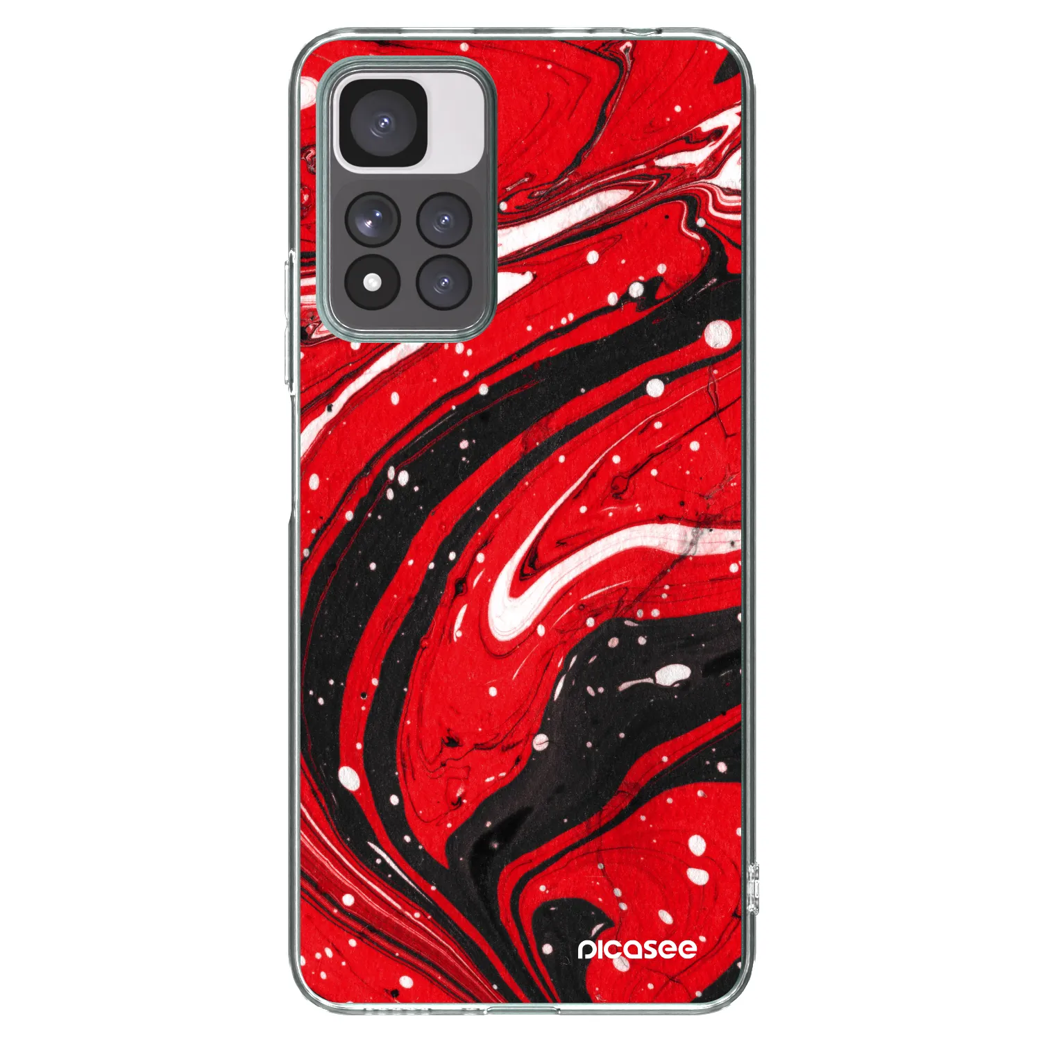 Picasee husă transparentă din silicon pentru Xiaomi Redmi Note 11 Pro+ 5G - Red black