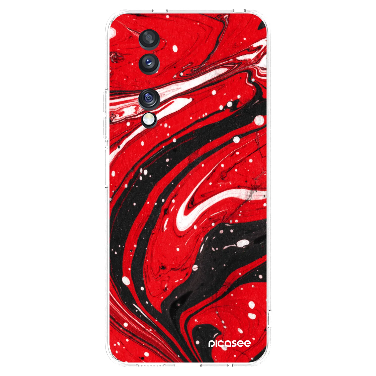 Picasee husă transparentă din silicon pentru Honor 70 - Red black