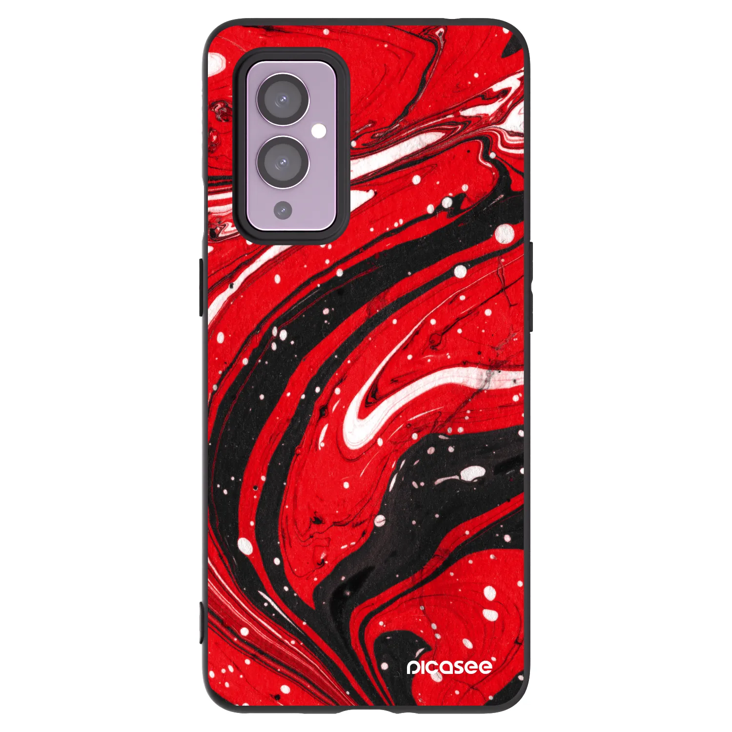 Picasee husă neagră din silicon pentru OnePlus 9 - Red black