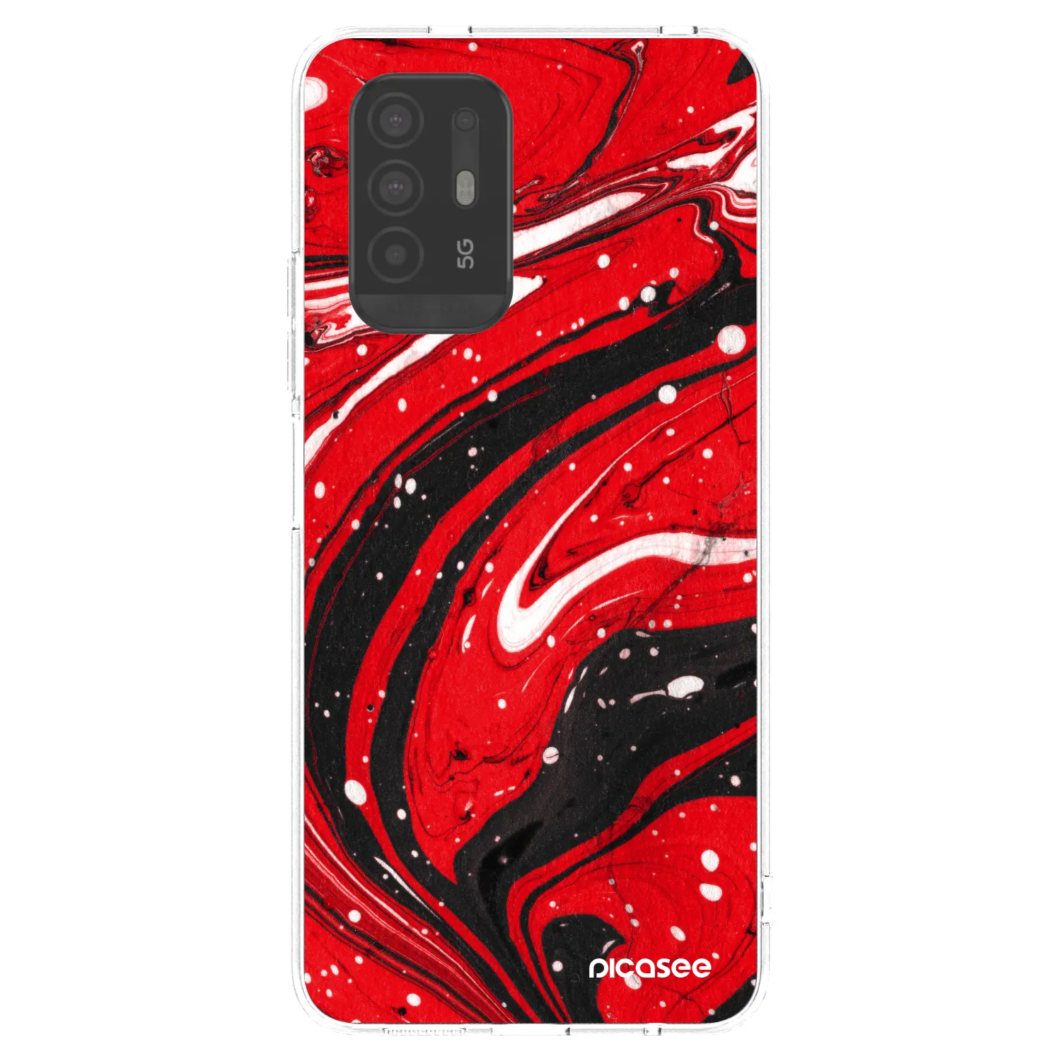 Picasee husă transparentă din silicon pentru OPPO A94 5G - Red black