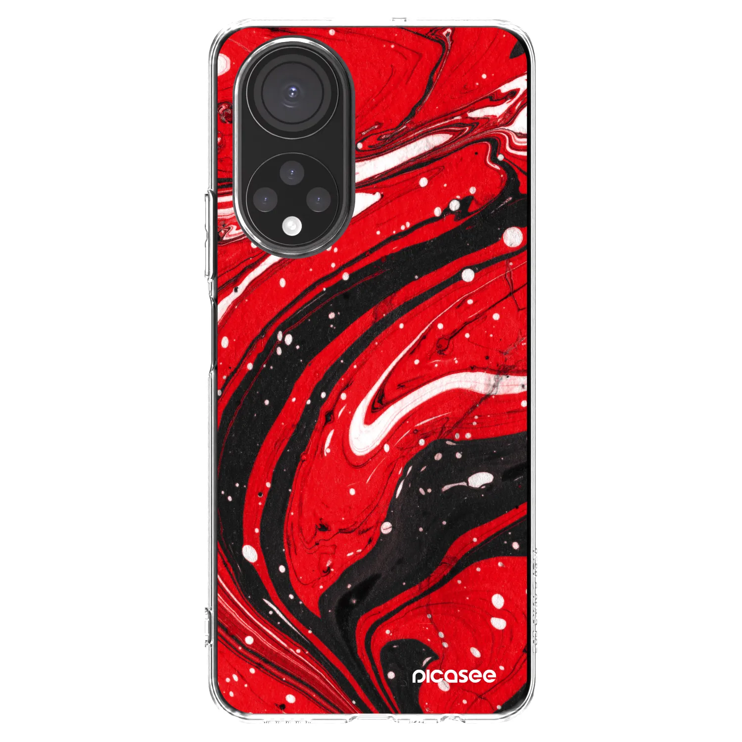 Picasee husă transparentă din silicon pentru Honor X7 - Red black