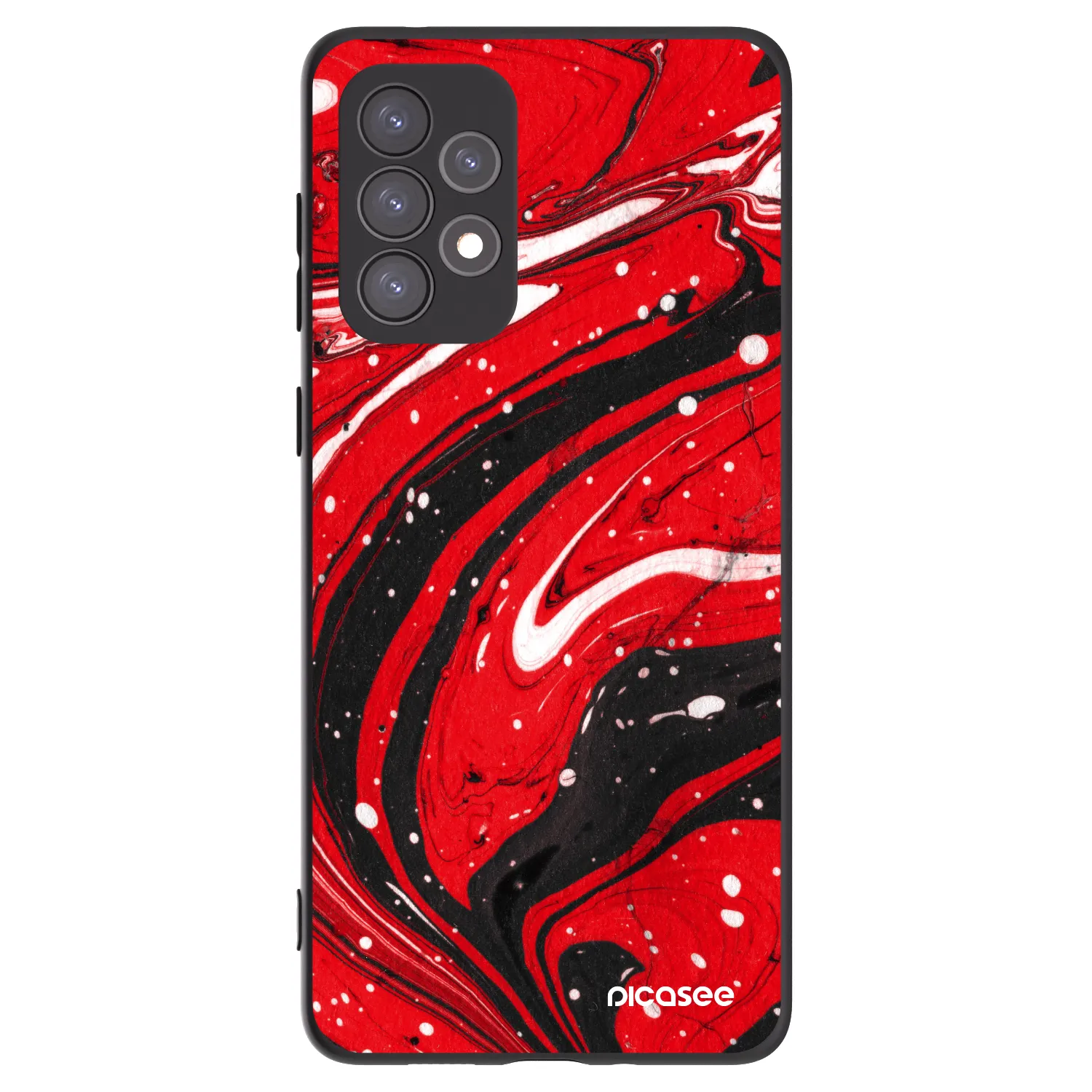 Picasee husă neagră din silicon pentru Samsung Galaxy A73 5G - Red black