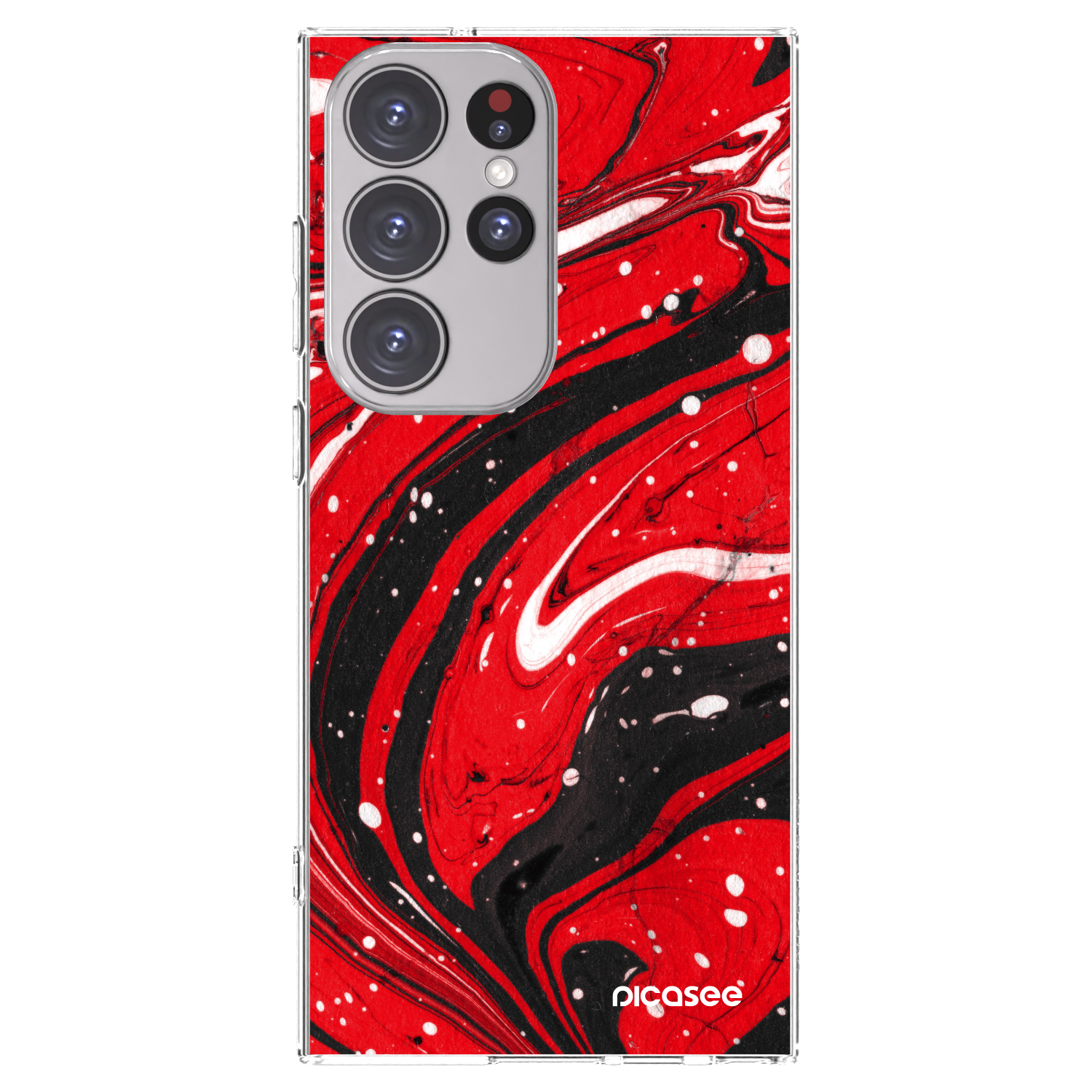 Picasee husă transparentă din silicon pentru Samsung Galaxy S23 Ultra 5G - Red black