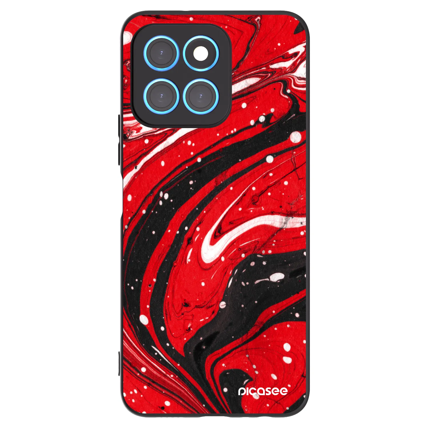 Picasee husă neagră din silicon pentru Honor X8 5G - Red black