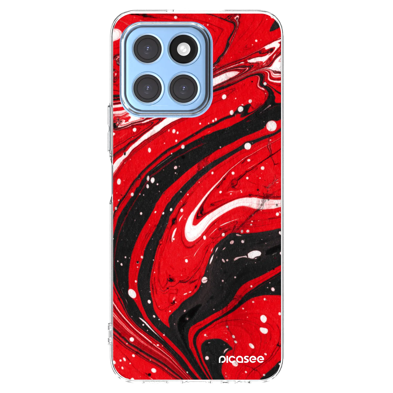 Picasee husă transparentă din silicon pentru Honor X8 5G - Red black