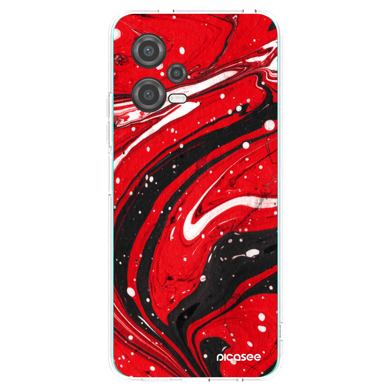 Picasee husă transparentă din silicon pentru Xiaomi Poco X5 - Red black