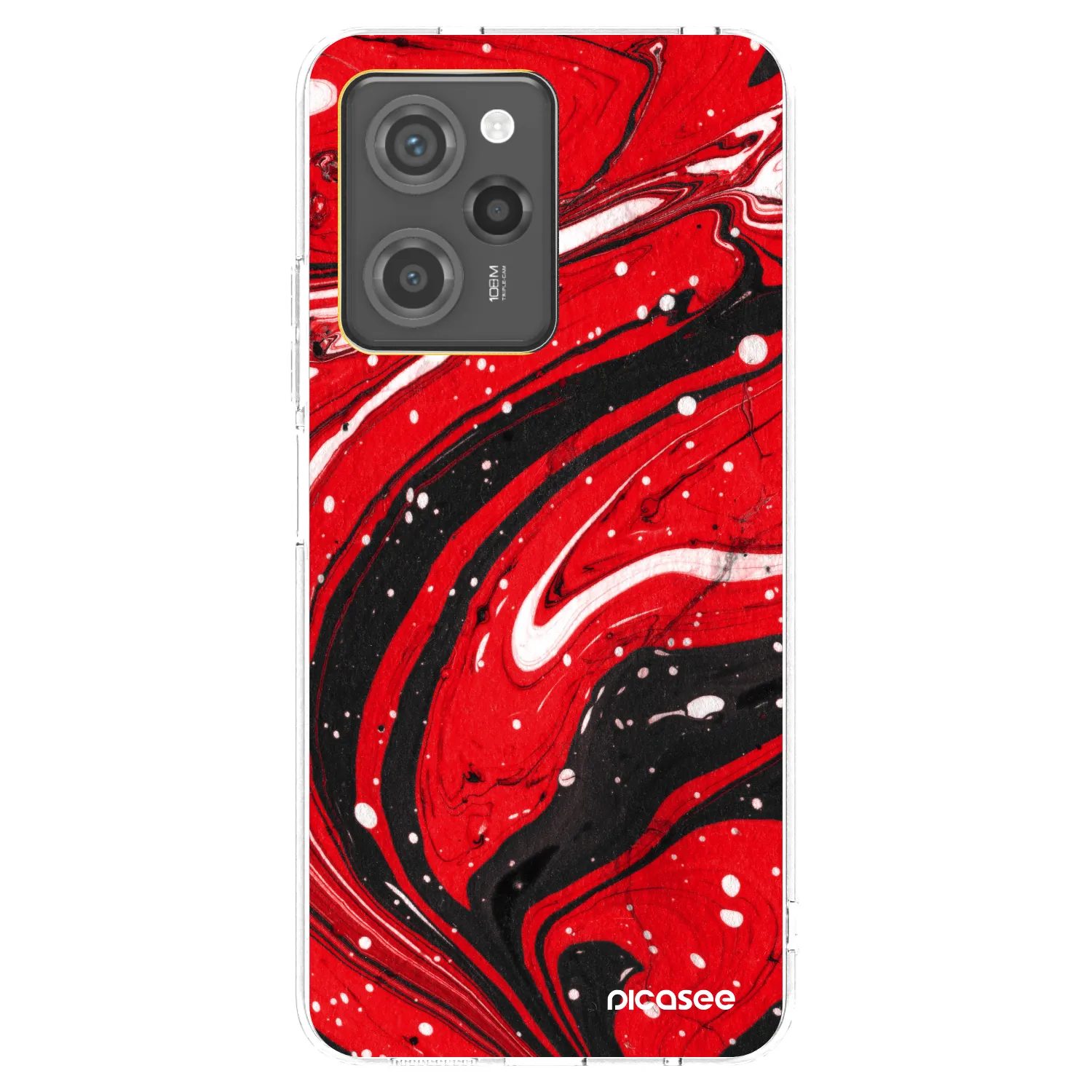 Picasee husă transparentă din silicon pentru Xiaomi Poco X5 Pro - Red black