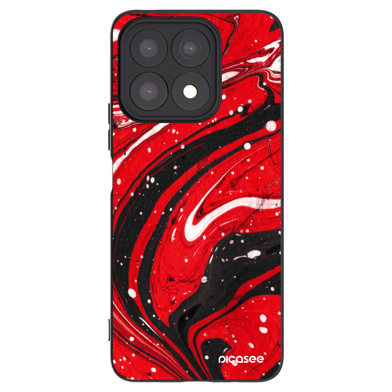 Picasee husă neagră din silicon pentru Honor X8a - Red black