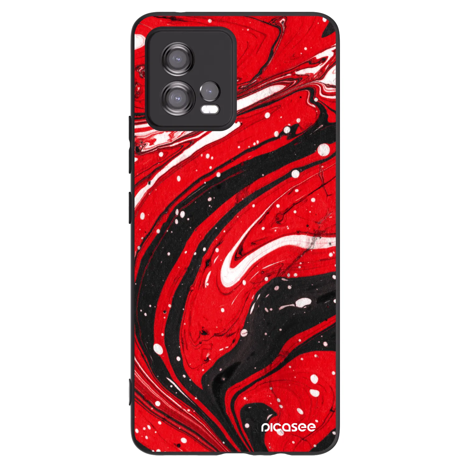 Picasee husă neagră din silicon pentru Motorola Moto G72 - Red black