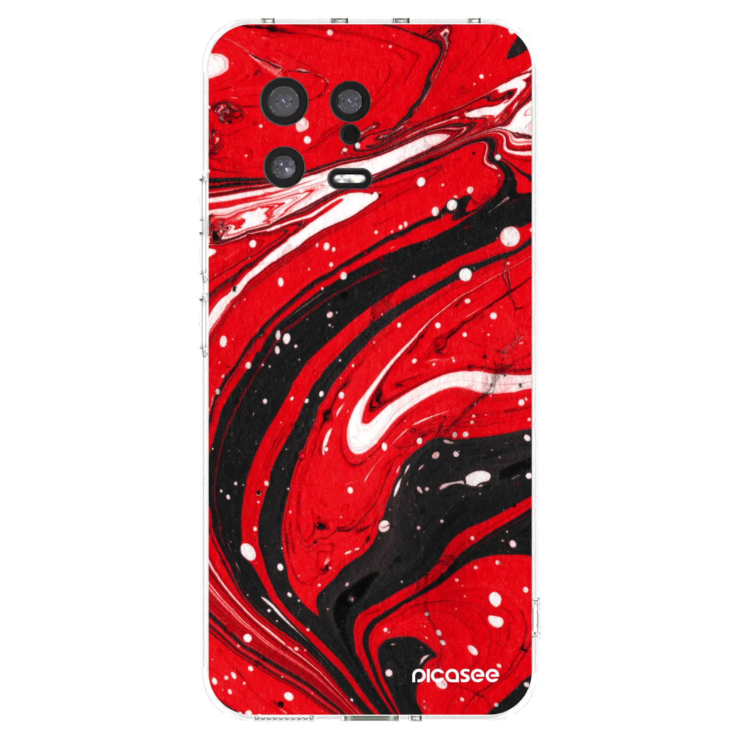 Picasee husă transparentă din silicon pentru Xiaomi 13 - Red black