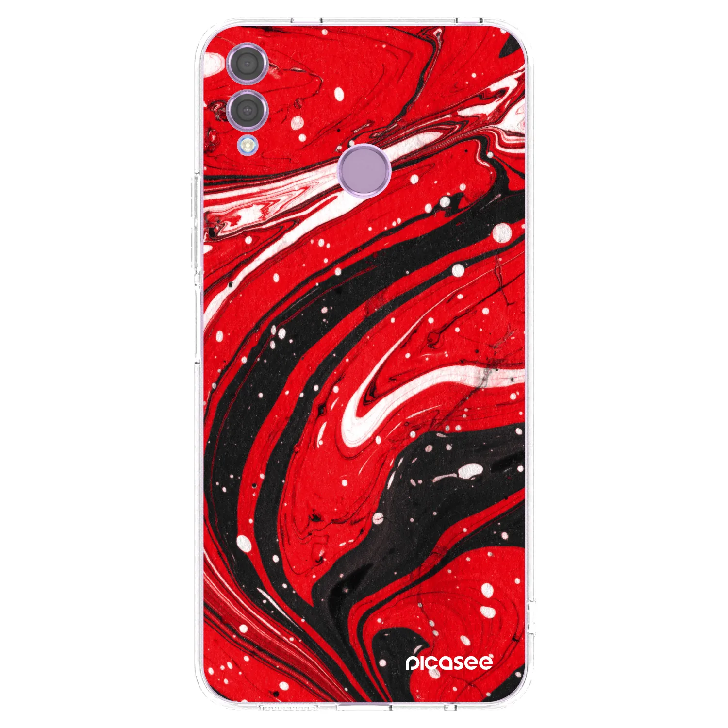 Picasee husă transparentă din silicon pentru Honor 8X - Red black