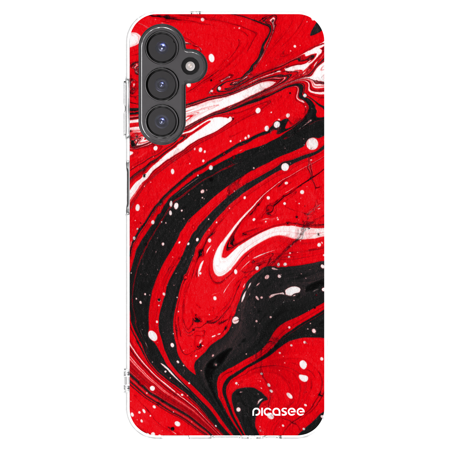 Picasee husă transparentă din silicon pentru Samsung Galaxy A14 4G A145R - Red black