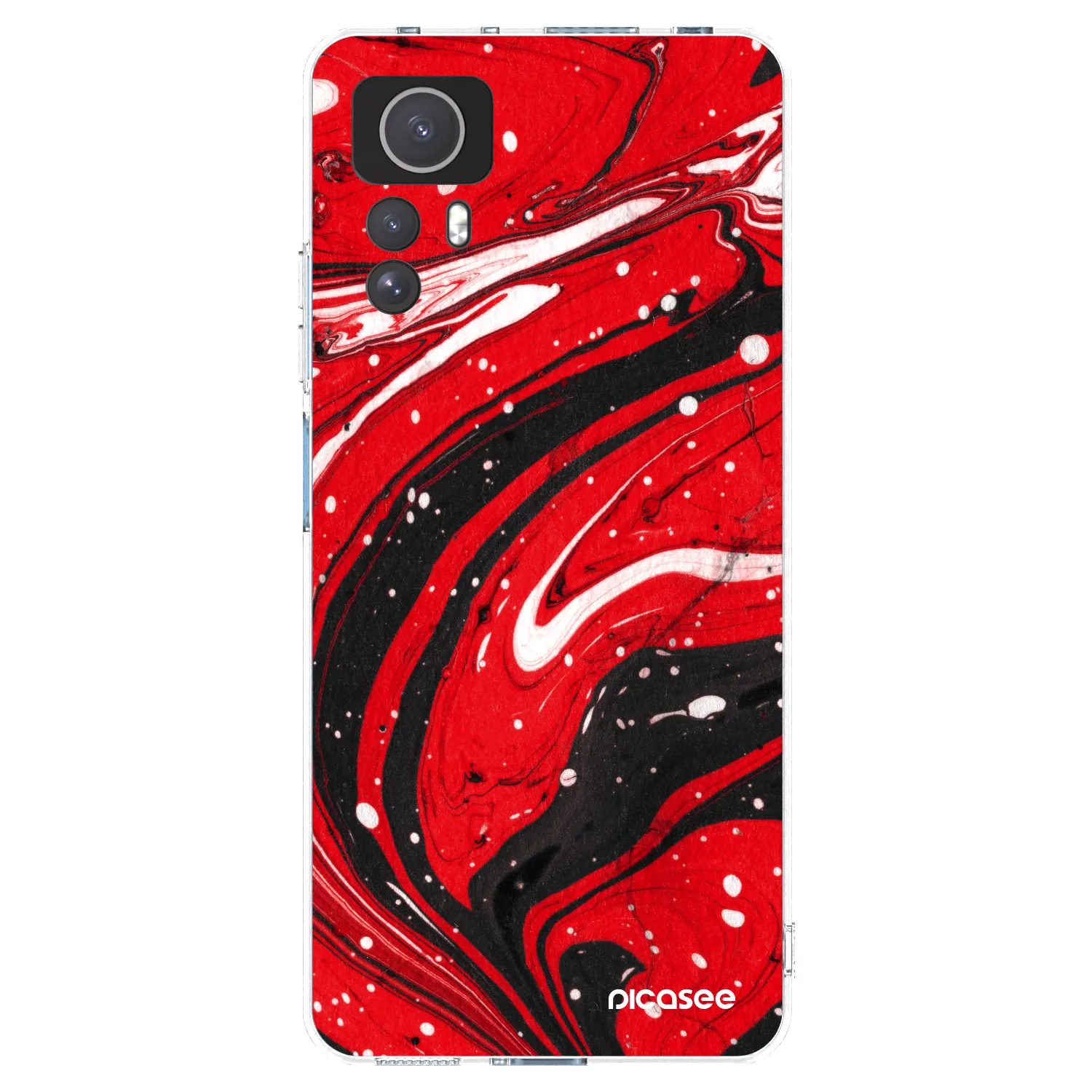 Picasee husă transparentă din silicon pentru Xiaomi Redmi Note 12S - Red black