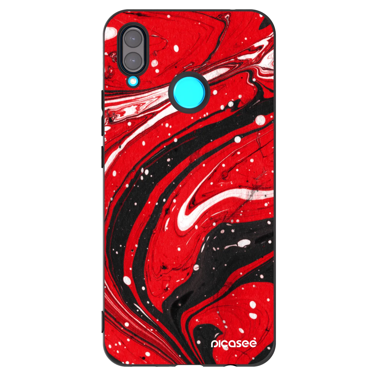 Picasee husă neagră din silicon pentru Huawei Nova 3i - Red black