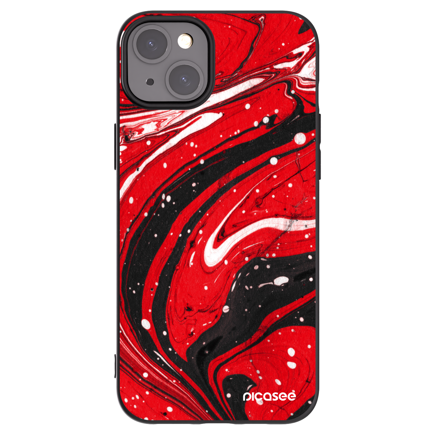 Picasee husă neagră din silicon pentru Apple iPhone 15 Plus - Red black