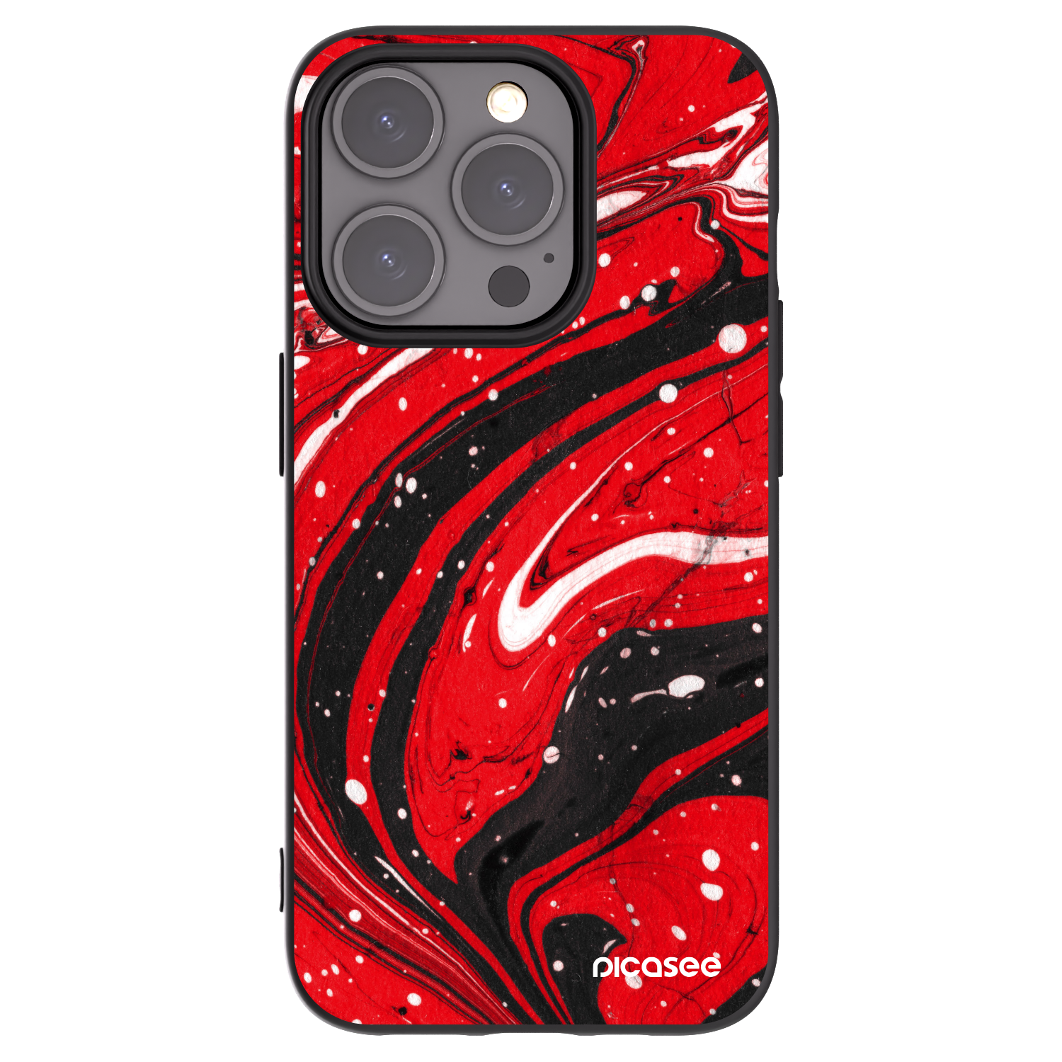 Picasee husă neagră din silicon pentru Apple iPhone 15 Pro - Red black