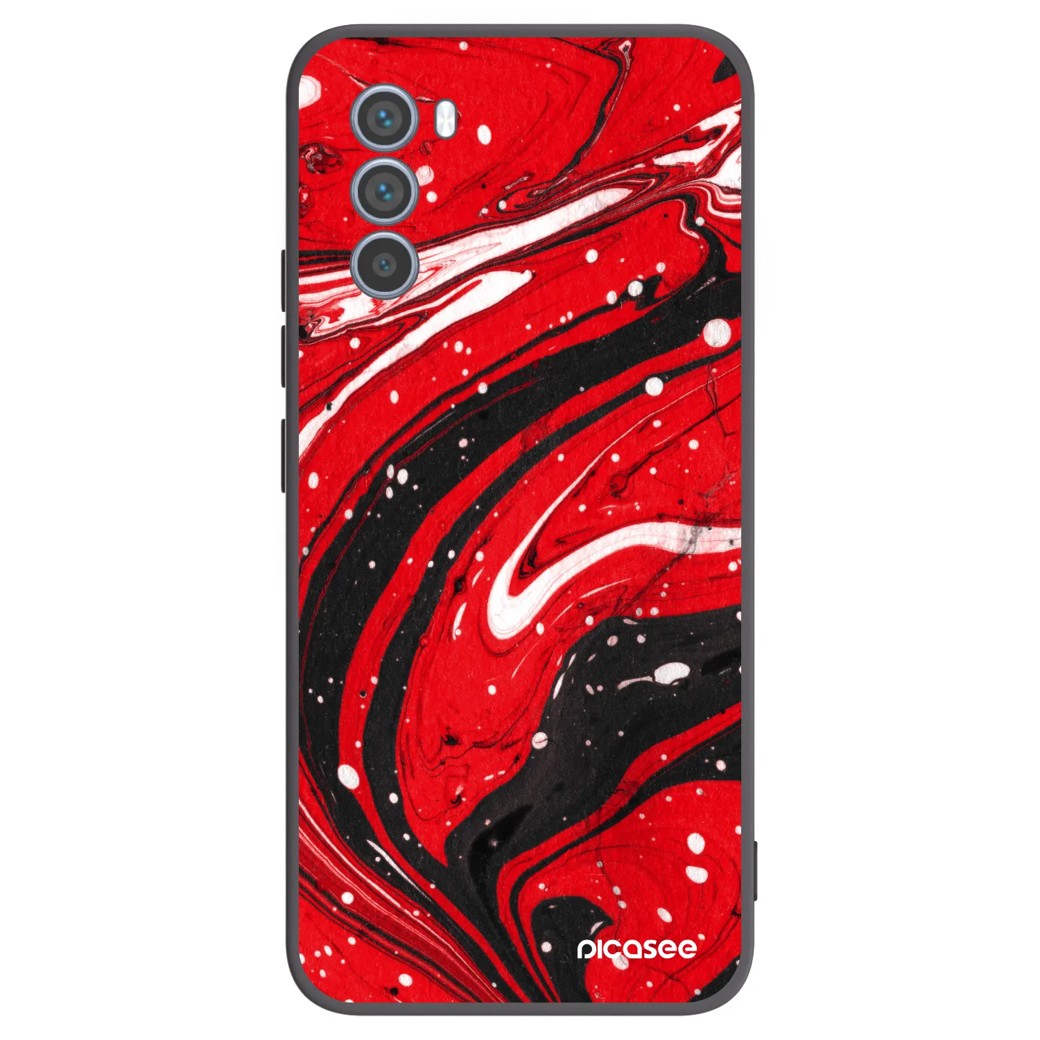Picasee husă neagră din silicon pentru Motorola Moto G62 - Red black