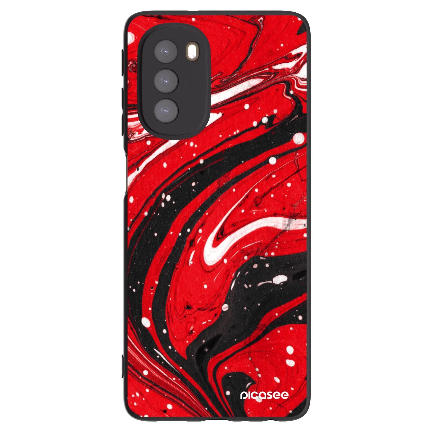 Picasee husă neagră din silicon pentru Motorola Moto G51 - Red black